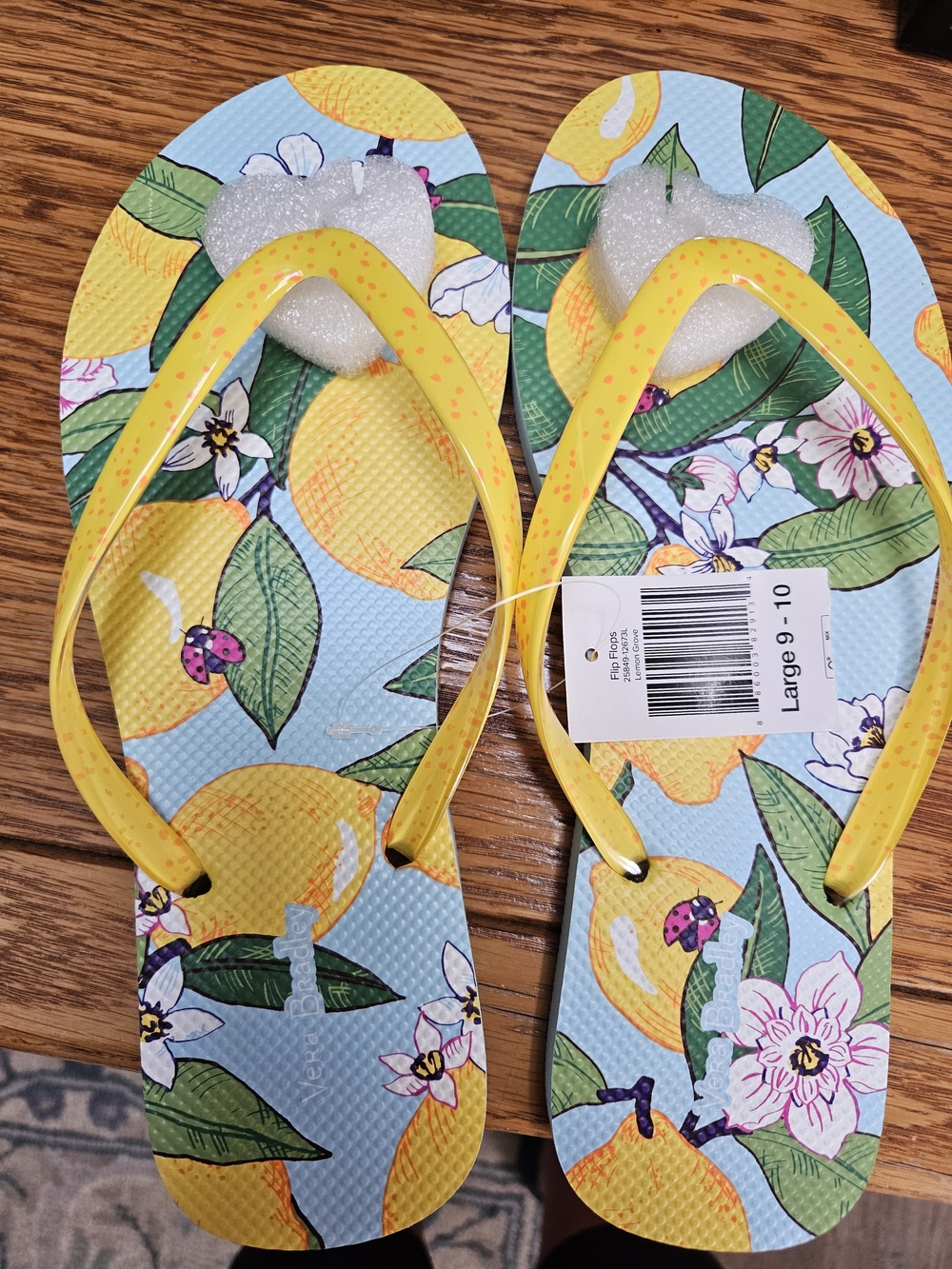Vera Bradley Lemon Grove Women's Flip Flops Size 9 -10 New